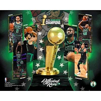 Photographie stylisée non signée des champions de la finale NBA 2024 Boston Celtics
