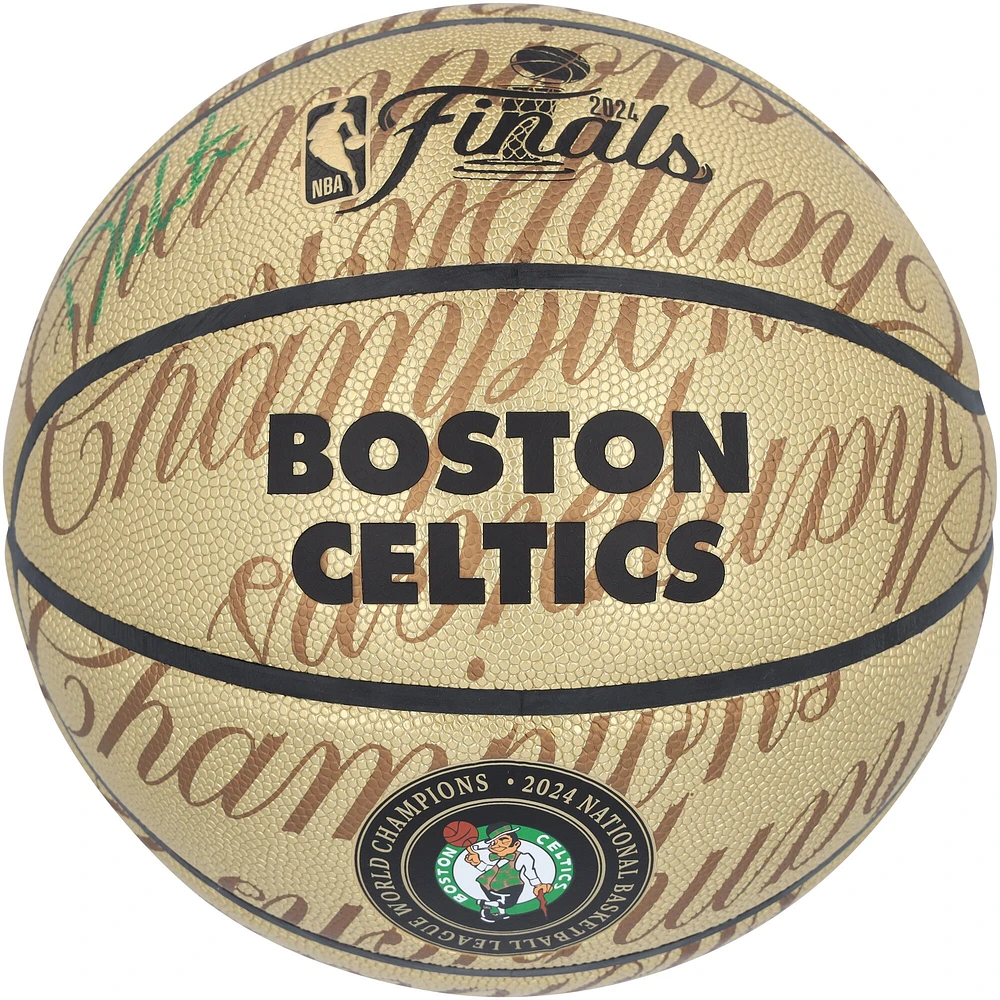 Derrick White Boston Celtics Autographed 2024 NBA Finals Champions Wilson Collector's Edition Basketball 
