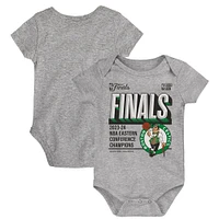 Infant Fanatics Heather Gray Boston Celtics 2024 Eastern Conference Champions Locker Room Bodysuit