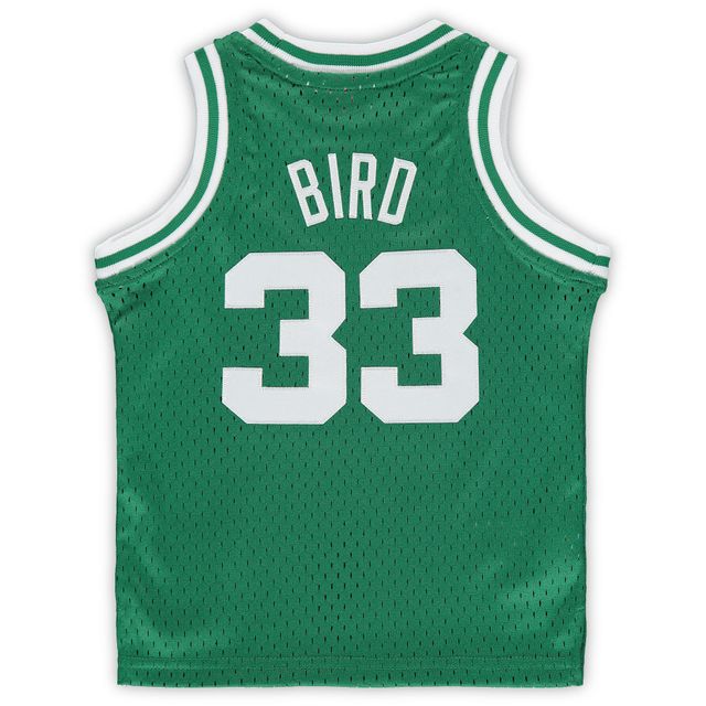 Infantile Mitchell & Ness Larry Bird Kelly Green Boston Celtics 1985/86 Hardwood Classics Joueur à la retraite Maillot