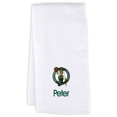 Boston Celtics Infant Personalized Burp Cloth - White