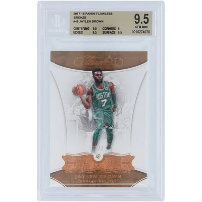 Jaylen Brown Boston Celtics 2017-18 Panini Flawless Bronze Diamond #49 #1/2 BGS Authenticated 9.5 Card - 9.5,9,9.5,9.5 Subgrades 
