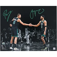 Jayson Tatum & Kristaps Porzingis Boston Celtics Autographed 16" x 20" Celebration Spotlight Photograph 