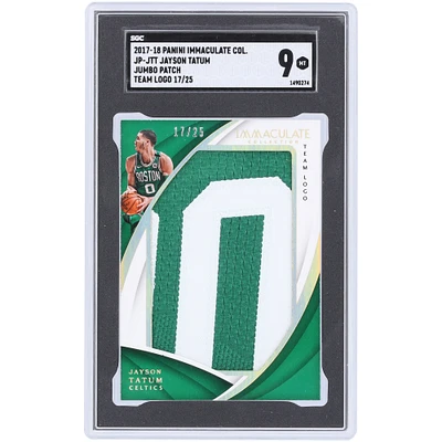 Jayson Tatum Boston Celtics 2017-18 Panini Immaculate Collection Team Logo Jumbo Patch 2 Color Relic #JP-JTT #17/25 SGC Authenticated 9 Card