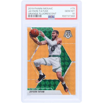 Jayson Tatum Boston Celtics 2019-20 Panini Mosaic Orange Fluorescent #79 #18/25 PSA Carte 10 authentifiée