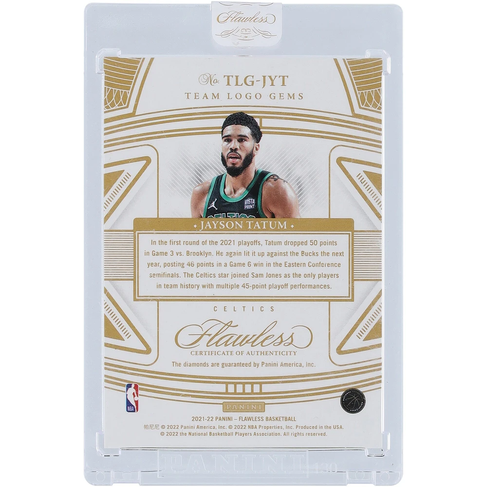 Jayson Tatum Boston Celtics 2021-22 Panini Flawless Team Logo Gems #TLG-JYT #1/1 Card 