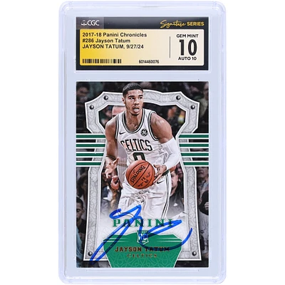 Jayson Tatum Boston Celtics Autographed 2017-18 Panini Chronicles #286 CGC Fanatics Witnessed Authenticated 10/10 Rookie Card