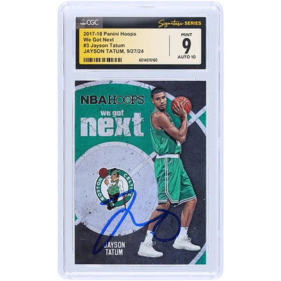 Jayson Tatum Boston Celtics Autographed 2017-18 Panini Hoops We Got Next #3 CGC Fanatics Witnessed Authenticated 9/10 Rookie Card