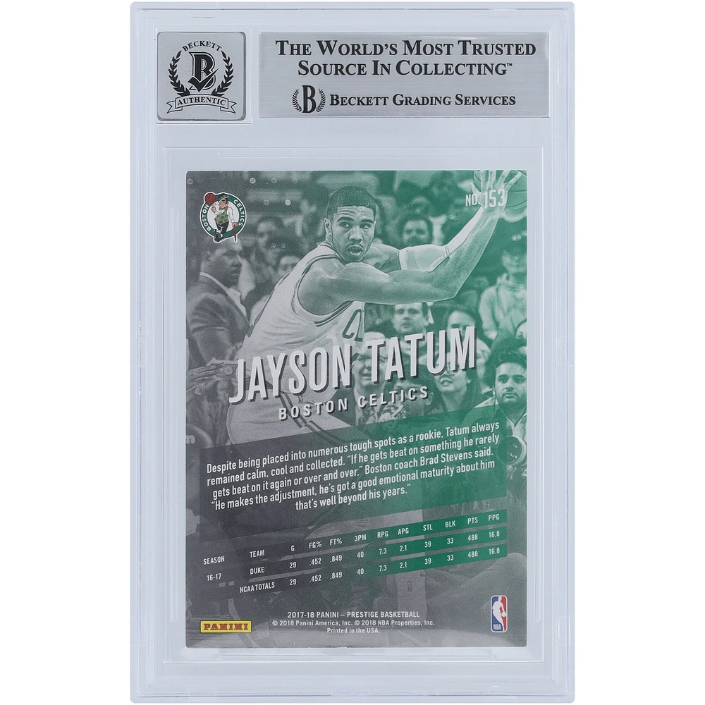 V106832 Celts Jayson Tatum Boston Celtics Autographié 2017-18 Panini Prestige #153 Beckett Fanatics Witnessed Authenticated 10 Rookie Card 0 Jayson Tatum AUT PAA TRADING CARDS 45666 AUTTRC CA01BK5652 #15