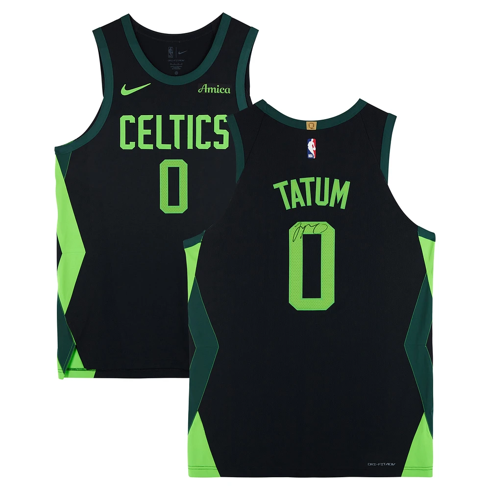 Jayson Tatum Boston Celtics Autographed Black Nike 2024-25 City Edition Authentic Jersey 