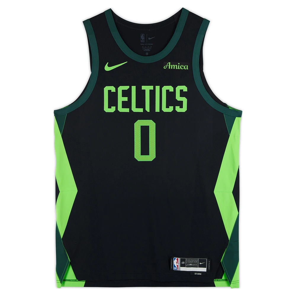 Jayson Tatum Boston Celtics Autographed Black Nike 2024-25 City Edition Authentic Jersey 