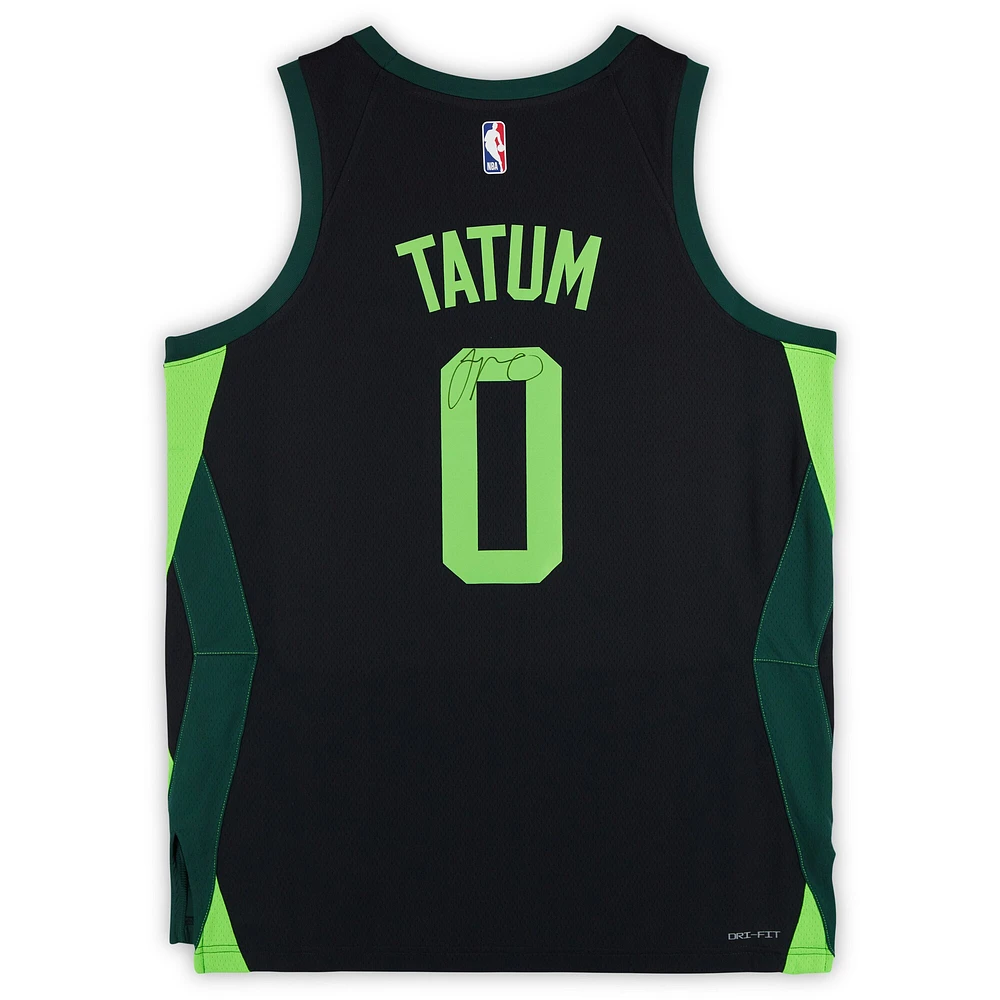 Jayson Tatum Boston Celtics Autographed Black Nike 2024-25 City Edition Swingman Jersey 