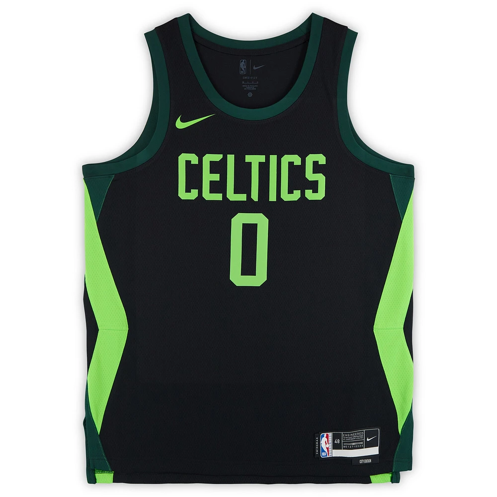 Jayson Tatum Boston Celtics Autographed Black Nike 2024-25 City Edition Swingman Jersey 