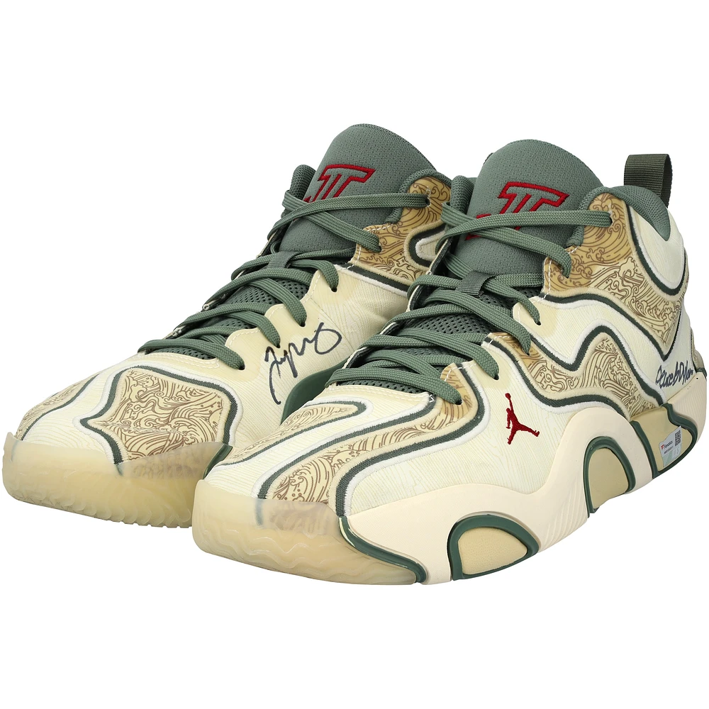 Jayson Tatum Boston Celtics Autographed Game-Used Tan Jordan Brand Shoes vs. Indiana Pacers on December 29, 2024