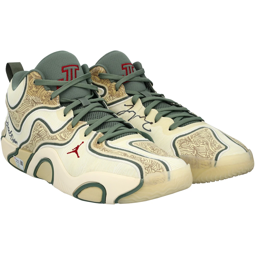 Jayson Tatum Boston Celtics Autographed Game-Used Tan Jordan Brand Shoes vs. Indiana Pacers on December 29, 2024