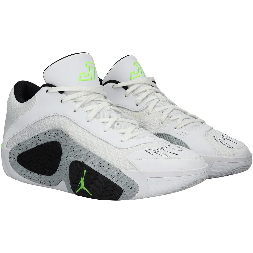 Jayson Tatum Boston Celtics Autographed Game-Used White Jordan Brand Shoes vs. Miami Heat on April 24, 2024