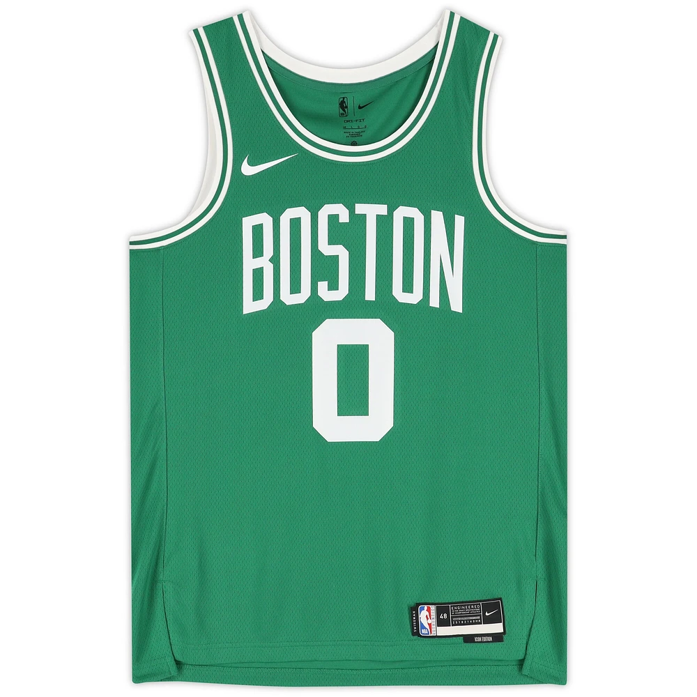 Maillot Swingman Nike Icon Edition 2022-2023 vert dédicacé par Jayson Tatum des Boston Celtics