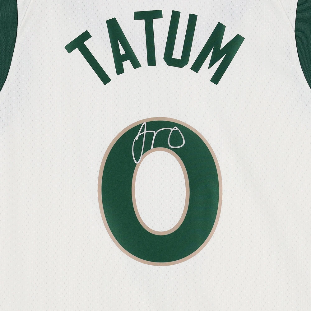 Jayson Tatum Boston Celtics Autographed White Nike 2023-24 City Edition Swingman Jersey