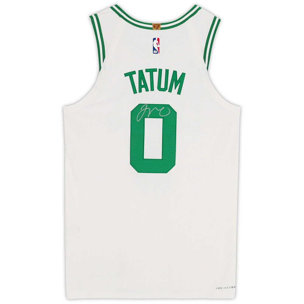 Maillot authentique Nike Association blanc autographié par Jayson Tatum des Boston Celtics