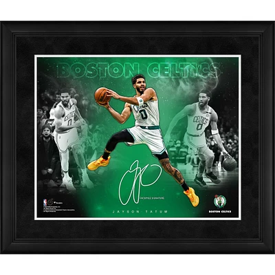 Collage de signature fac-similé des Boston Celtics de Jayson Tatum, 16" x 20" encadré, étoiles du jeu