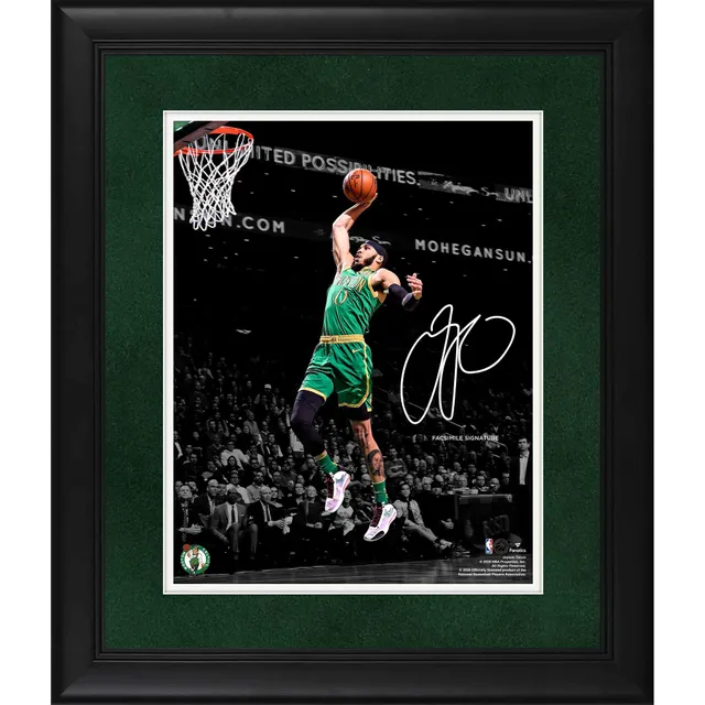 Jayson Tatum Boston Celtics Autographed 8 x 10 Green Jersey