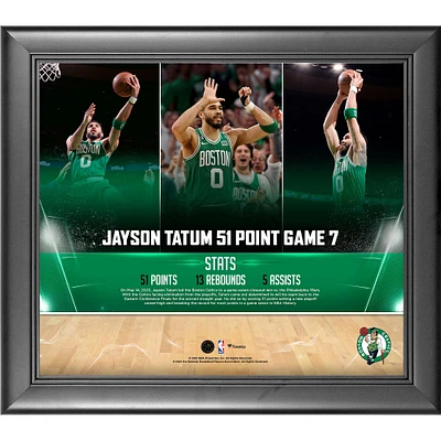 Collage encadré de 15" x 17" de Jayson Tatum, Boston Celtics, match 7 de 51 points 2023