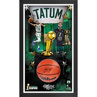 Jayson Tatum Boston Celtics Framed 24" x 40" 2024 NBA Finals Champions Break Through Shadowbox Photograph with Autographed Basketball