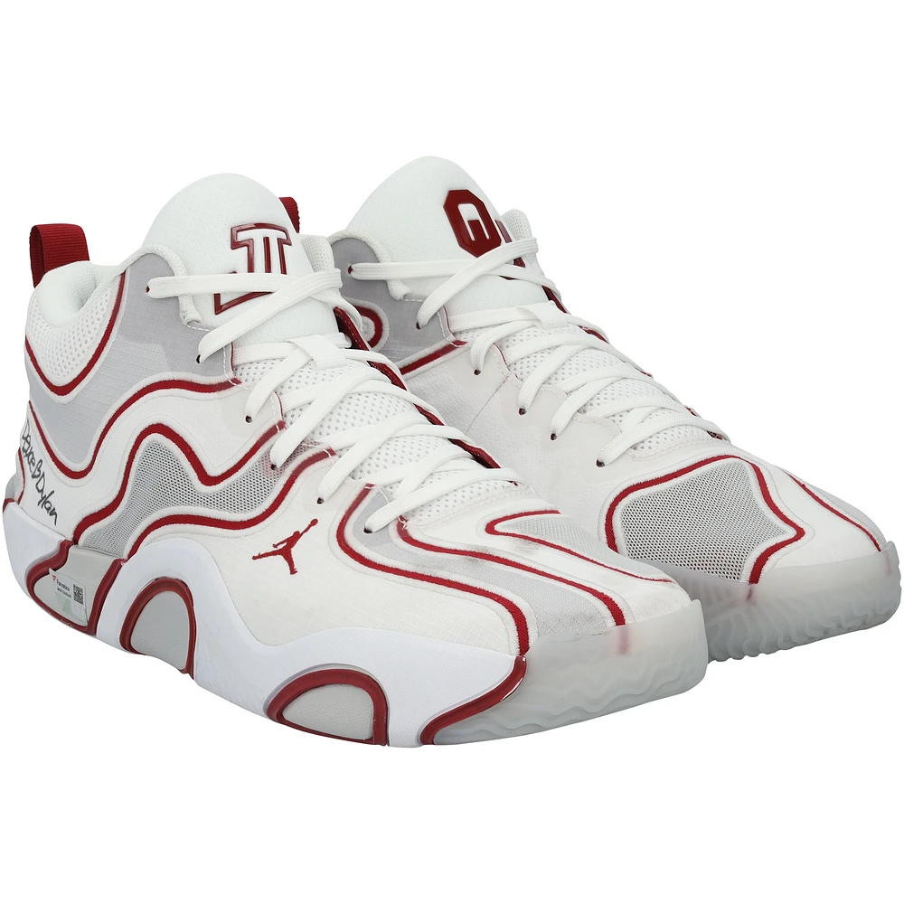 Jayson Tatum Boston Celtics Game-Used White/Red Jordan Shoes vs. Toronto Raptors on January 15, 2025