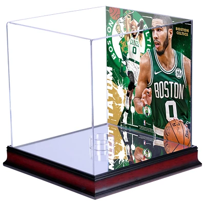 Vitrine de basket-ball en acajou avec plaque sublimée de Jayson Tatum Boston Celtics