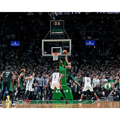 Jayson Tatum, joueur non signé des Boston Celtics lors du match 1 premier tour de la Conférence Est NBA 2022, photo gagnante buzzer-beater