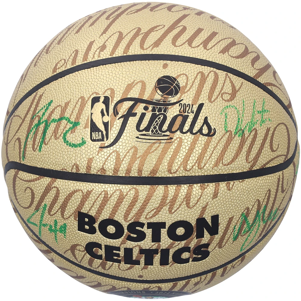Jayson Tatum, Jrue Holiday, Al Horford & Derrick White Boston Celtics Autographed 2024 NBA Champions Wilson Collector's Edition Basketball - Limited Edition of 50