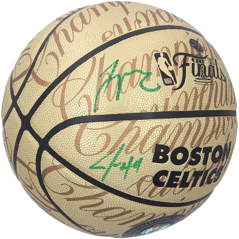 Jayson Tatum, Jrue Holiday, Al Horford & Derrick White Boston Celtics Autographed 2024 NBA Champions Wilson Collector's Edition Basketball - Limited Edition of 50