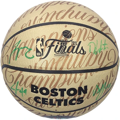 Jayson Tatum, Jrue Holiday, Al Horford & Derrick White Boston Celtics Autographed 2024 NBA Champions Wilson Collector's Edition Basketball - Limited Edition of 50