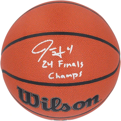 Jrue Holiday Boston Celtics Autographed 2024 NBA Finals Champions Wilson Authentic Series Indoor/Outdoor Basketball with "24 Finals Champs" Inscription