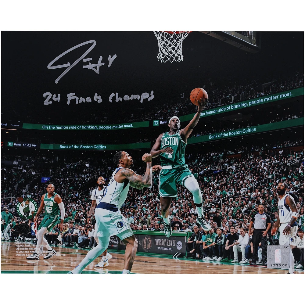 Jrue Holiday Boston Celtics Autographed 8" x 10" 2024 NBA Finals Champions Action Photograph with "24 Finals Champs" Inscription