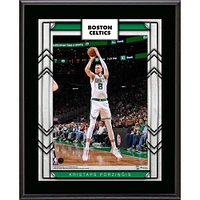 Plaque de joueur sublimée de 10,5" x 13" des Boston Celtics par Kristaps Porzingis