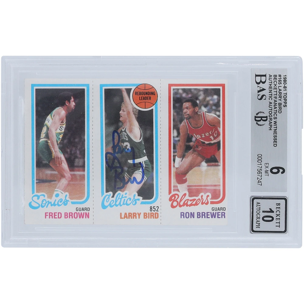 V106832 Celts Larry Bird Boston Celtics Autographié 1980-81 Topps #165 Beckett Fanatics Witnessed Authentifié 6/10 Rookie Card Larry Bird AUT TPP TRADING CARDS 45666 AUTTRC CA01BK5628 #14