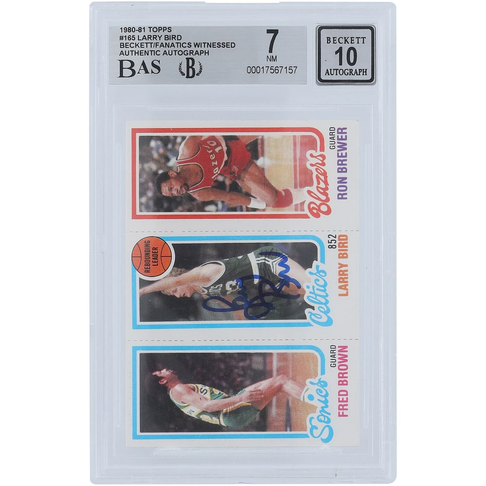 V106832 Celtes Larry Bird Boston Celtics Autographié 1980-81 Topps #165 Beckett Fanatics Witnessed Authentifié 7/10 Rookie Card Larry Bird AUT TPP TRADING CARDS 45666 AUTTRC CA01BK5630 #16