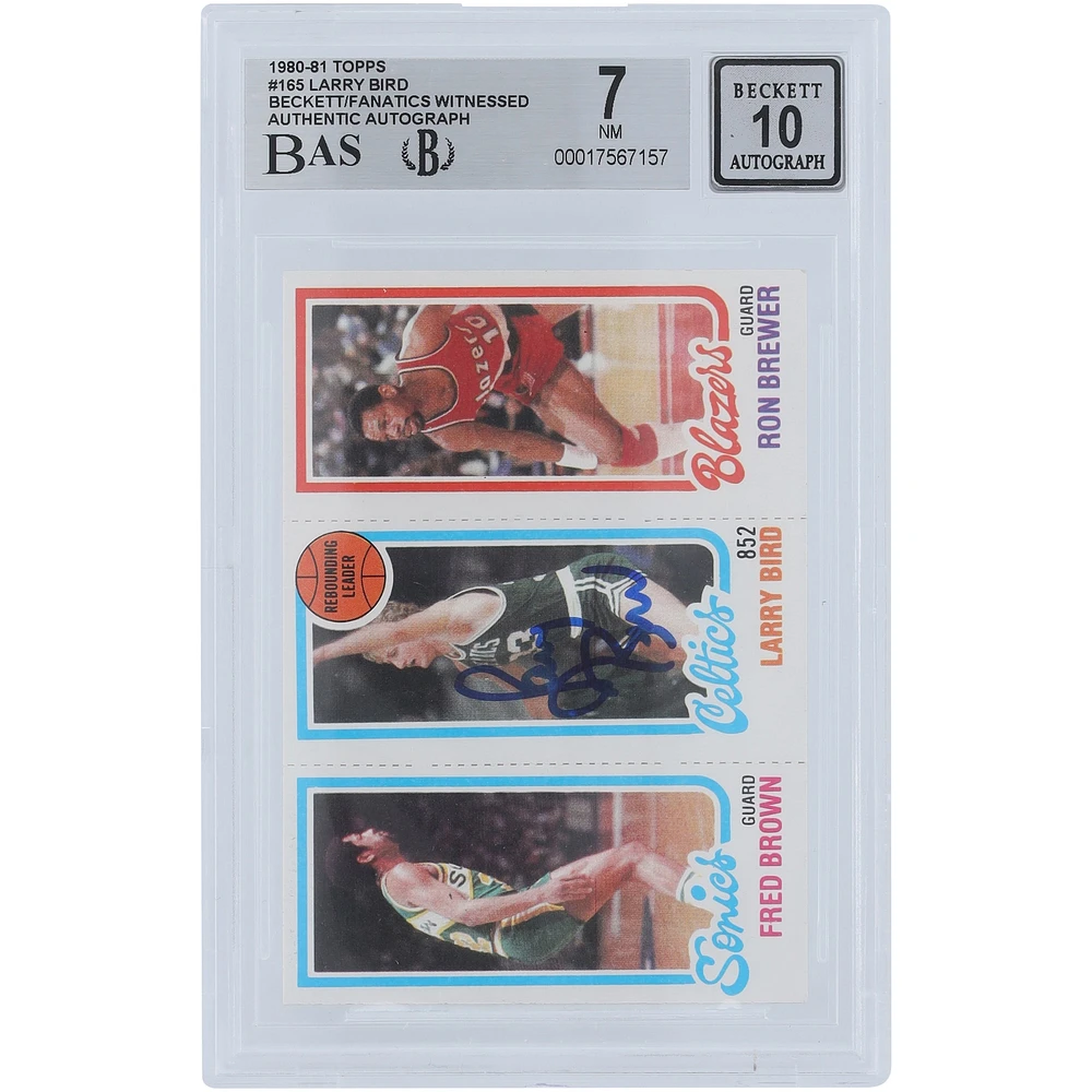V106832 Celtes Larry Bird Boston Celtics Autographié 1980-81 Topps #165 Beckett Fanatics Witnessed Authentifié 7/10 Rookie Card Larry Bird AUT TPP TRADING CARDS 45666 AUTTRC CA01BK5630 #16