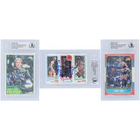 Larry Bird Boston Celtics Autographié 1981-82, 1980-81,1986-87 Topps Fleer Set #4,94,9 #1/33 Beckett Fanatics Witnessed Ensemble de 3 cartes authentifiées avec plusieurs inscriptions