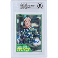 Larry Bird Boston Celtics Autographié 1981-82, 1980-81,1986-87 Topps Fleer Set #4,94,9 #1/33 Beckett Fanatics Witnessed Ensemble de 3 cartes authentifiées avec plusieurs inscriptions