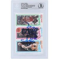 Larry Bird Boston Celtics Autographié 1981-82, 1980-81,1986-87 Topps Fleer Set #4,94,9 #1/33 Beckett Fanatics Witnessed Ensemble de 3 cartes authentifiées avec plusieurs inscriptions