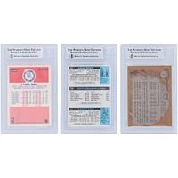 Larry Bird Boston Celtics Autographié 1986-87, 1980-81, 1981-82 Topps Fleer Set #9,94,4 #33/33 Beckett Fanatics Witnessed Authentifié Ensemble de 3 cartes avec plusieurs inscriptions