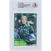 Larry Bird Boston Celtics Autographié 1986-87, 1980-81, 1981-82 Topps Fleer Set #9,94,4 #33/33 Beckett Fanatics Witnessed Authentifié Ensemble de 3 cartes avec plusieurs inscriptions