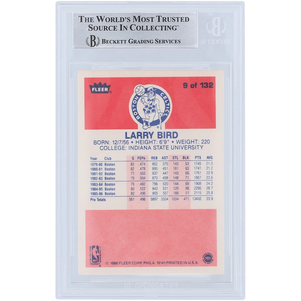 Larry Bird Boston Celtics Autographié 1986-87, 1980-81, 1981-82 Topps Fleer Set #9,94,4 #33/33 Beckett Fanatics Witnessed Authentifié Ensemble de 3 cartes avec plusieurs inscriptions