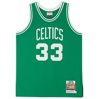 Maillot authentique dédicacé par Larry Bird Boston Celtics Mitchell & Ness 1985-1986 vert avec inscription « 3x NBA Champ » - Édition limitée n° 33 sur 133
