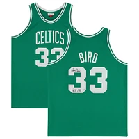 Maillot authentique dédicacé par Mitchell & Ness Kelly Green 1985-86 des Boston Celtics par Larry Bird avec inscription « HOF 1998 » - Édition limitée à 133 exemplaires