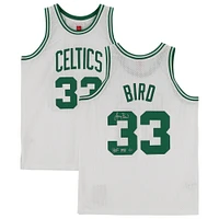 Maillot Swingman blanc autographié par Larry Bird des Boston Celtics Mitchell & Ness 1985-86 avec inscription « HOF 1998 » - Édition limitée à 33 exemplaires