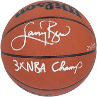 Ballon de basket officiel Wilson autographié par Larry Bird Boston Celtics avec inscription « 3x NBA Champ » - Édition limitée à 133 exemplaires