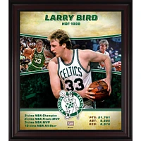 Collage de joueurs classiques en bois dur encadré de 15" x 17" des Boston Celtics de Larry Bird